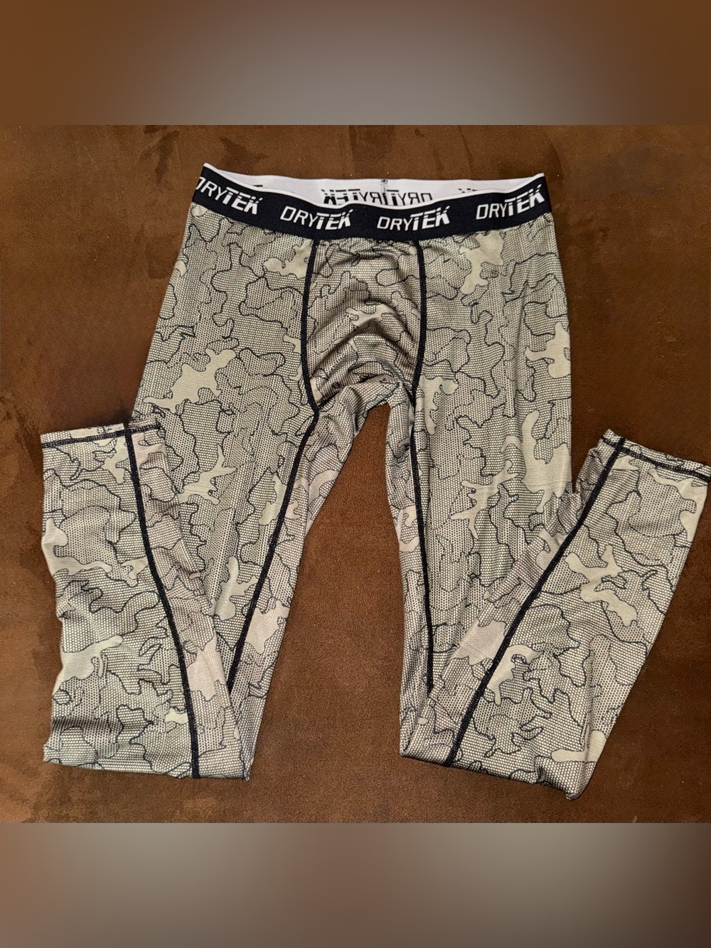 DRYTEK Men's Olive Camo Compression Leggings Mens Sz M